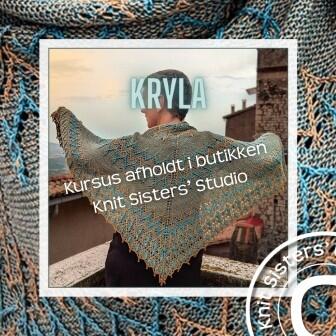 Strik Kryla – et stort og smukt sjal i to farver. Lær teknikker som Echo knitting og dip stitches på et kursus hos Knit Sisters’ Classroom.